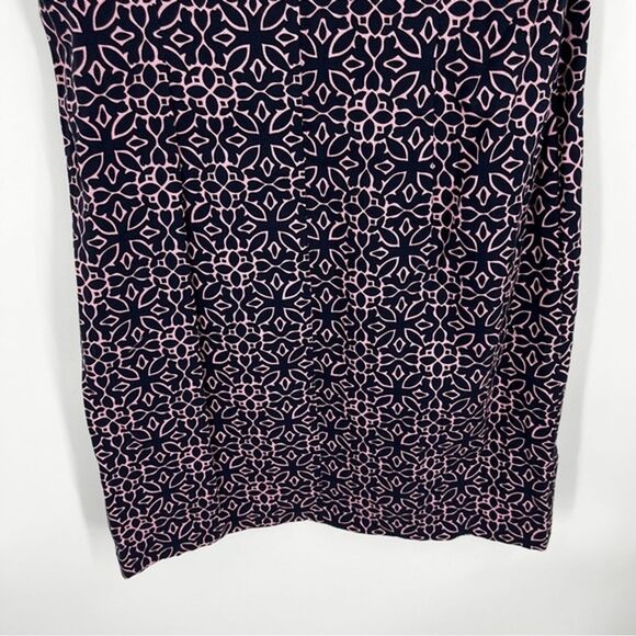 Talbots Grecian Sheath Geometric Sleeveless Pink Blue Size 14 - Picture 7 of 10